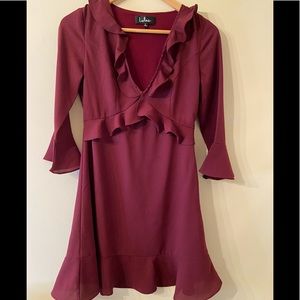 Lulu’s Dress Size S Plum Purple Ruffled
